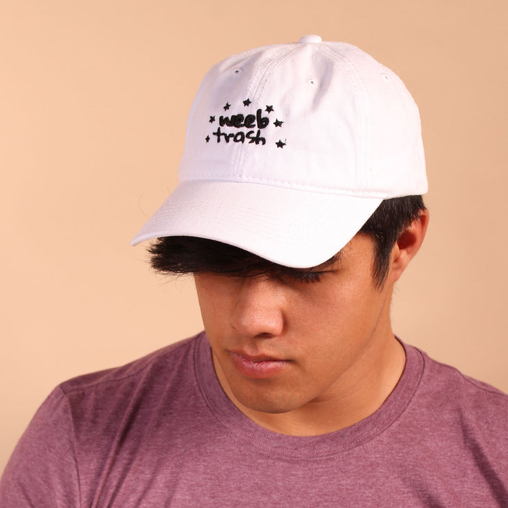 Weeb Trash Dad Cap - White