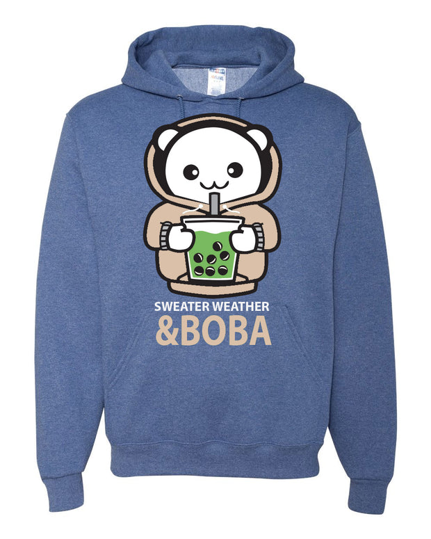 Sweater Weather & Boba Unisex Hoodie - Blue