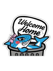 Welcome Home, Trash!! Shark Peeking Vinyl Sticker